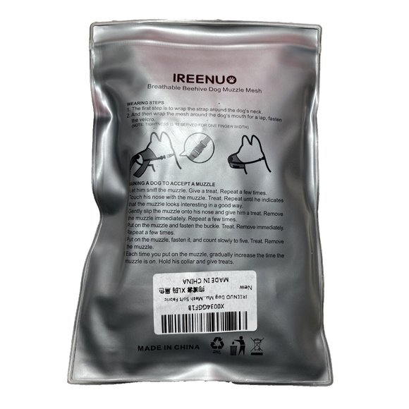 Dog Muzzle Breathable Beehive Style Dog Mouth Muzzle Mesh Pet Mouth Cover XL - Picture 4 of 8